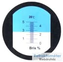 Optische Brix-Skala 0–5 mit Kennzeichnung 20 °C.
