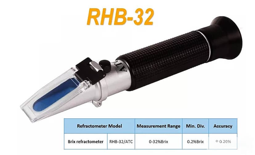 RHB-32ATC optisches Refraktometer 0–32 % Brix