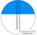 Abgebildete Brix-Skala 58–92 mit blau-weißer Grenze; kein Ergebnis einer aktuellen Probe.
