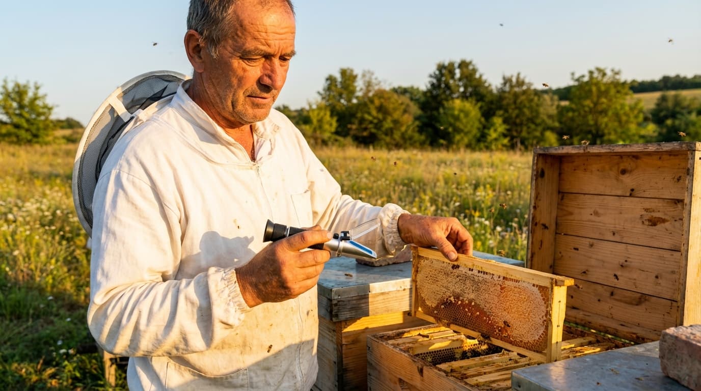 Wassergehalt im Honig mit einem Refraktometer messen