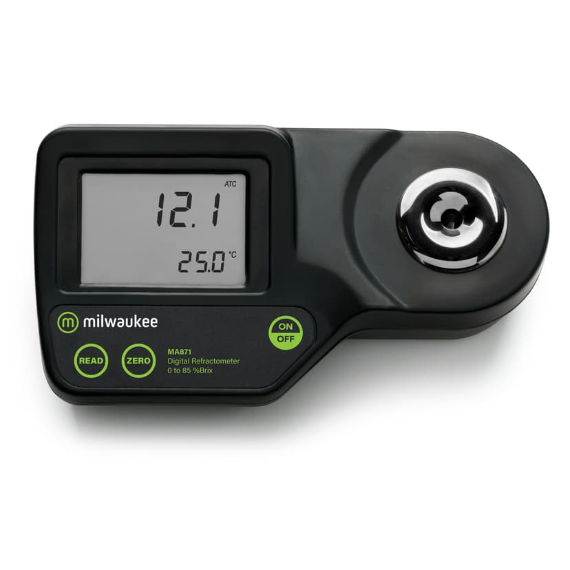 Milwaukee MA871 digitales Brix-Refraktometer – Vorderansicht des Geräts